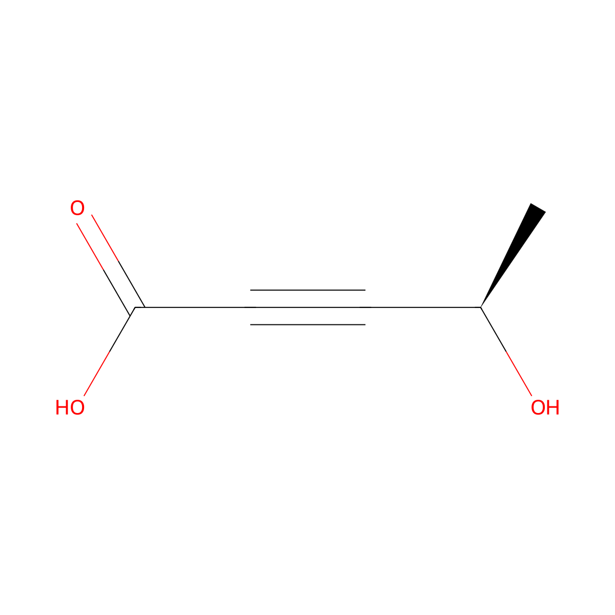 (4R)-4-Hydroxy-2-pentynoic acid molecular structure, CAS 76293-75-9