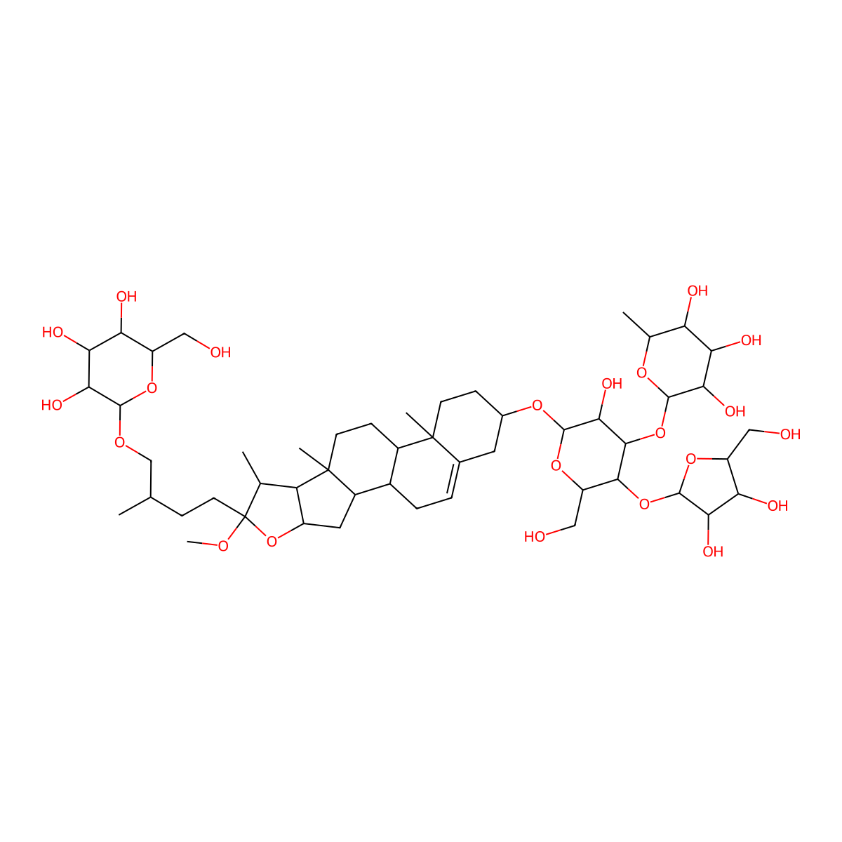 polyphyllin VII molecular structure, CAS 76296-75-8
