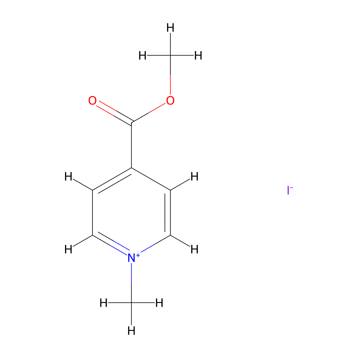 4-(Methoxycarbonyl)-1-methylpyridin-1-ium iodide molecular structure, CAS 7630-02-6