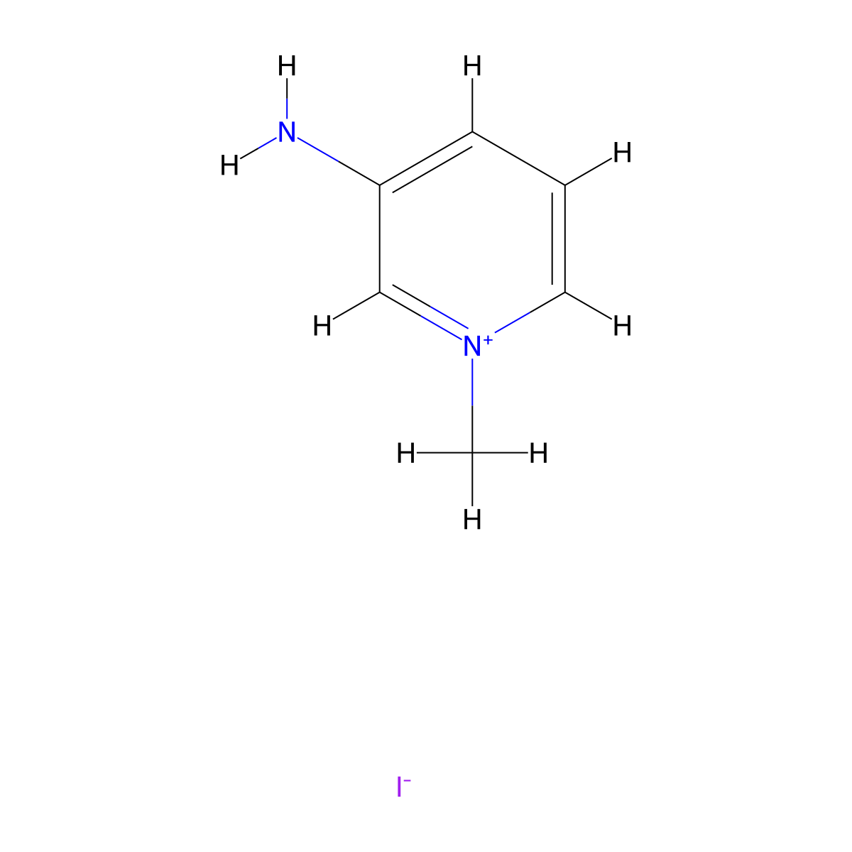 3-Amino-1-methylpyridin-1-ium iodide molecular structure, CAS 7630-05-9