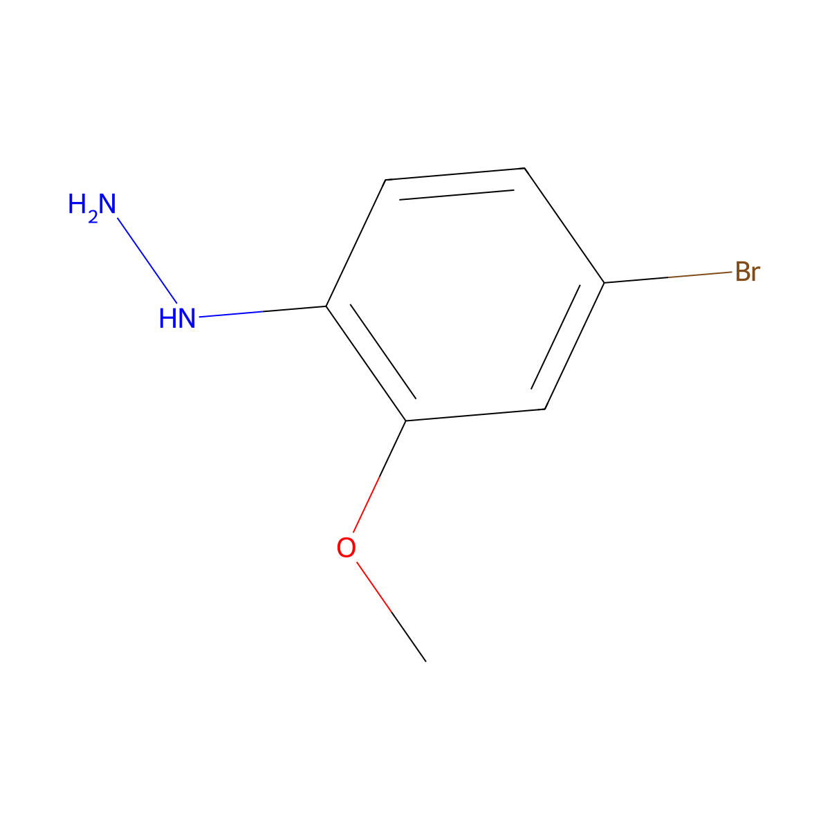 (4-Bromo-2-methoxyphenyl)hydrazine molecular structure, CAS 7630-76-4