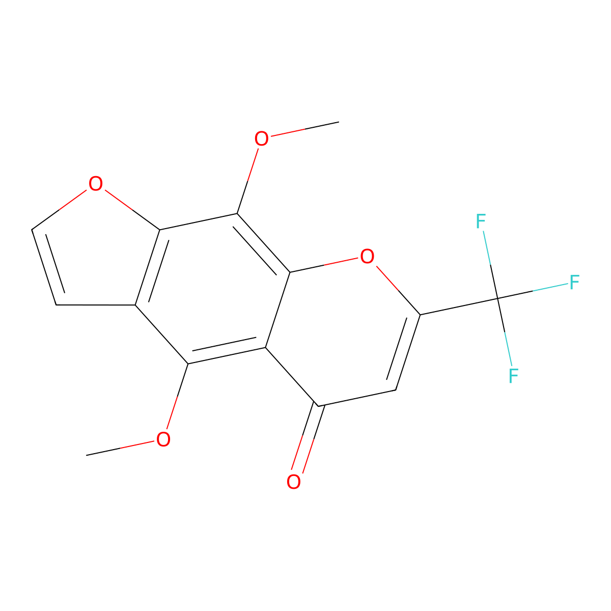 4,9-dimethoxy-7-(trifluoromethyl)-5H-furo[3,2-g]chromen-5-one molecular structure, CAS 76301-24-1