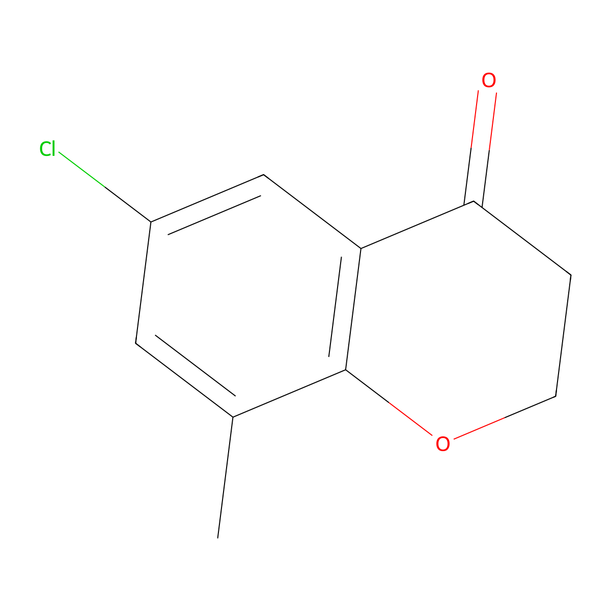 6-chloro-8-methyl-3,4-dihydro-2H-1-benzopyran-4-one molecular structure, CAS 76301-90-1