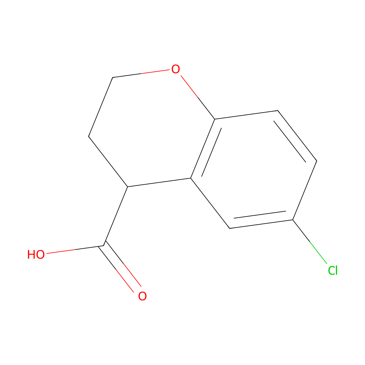 6-Chloro-3,4-dihydro-2H-1-benzopyran-4-carboxylic acid molecular structure, CAS 76301-94-5