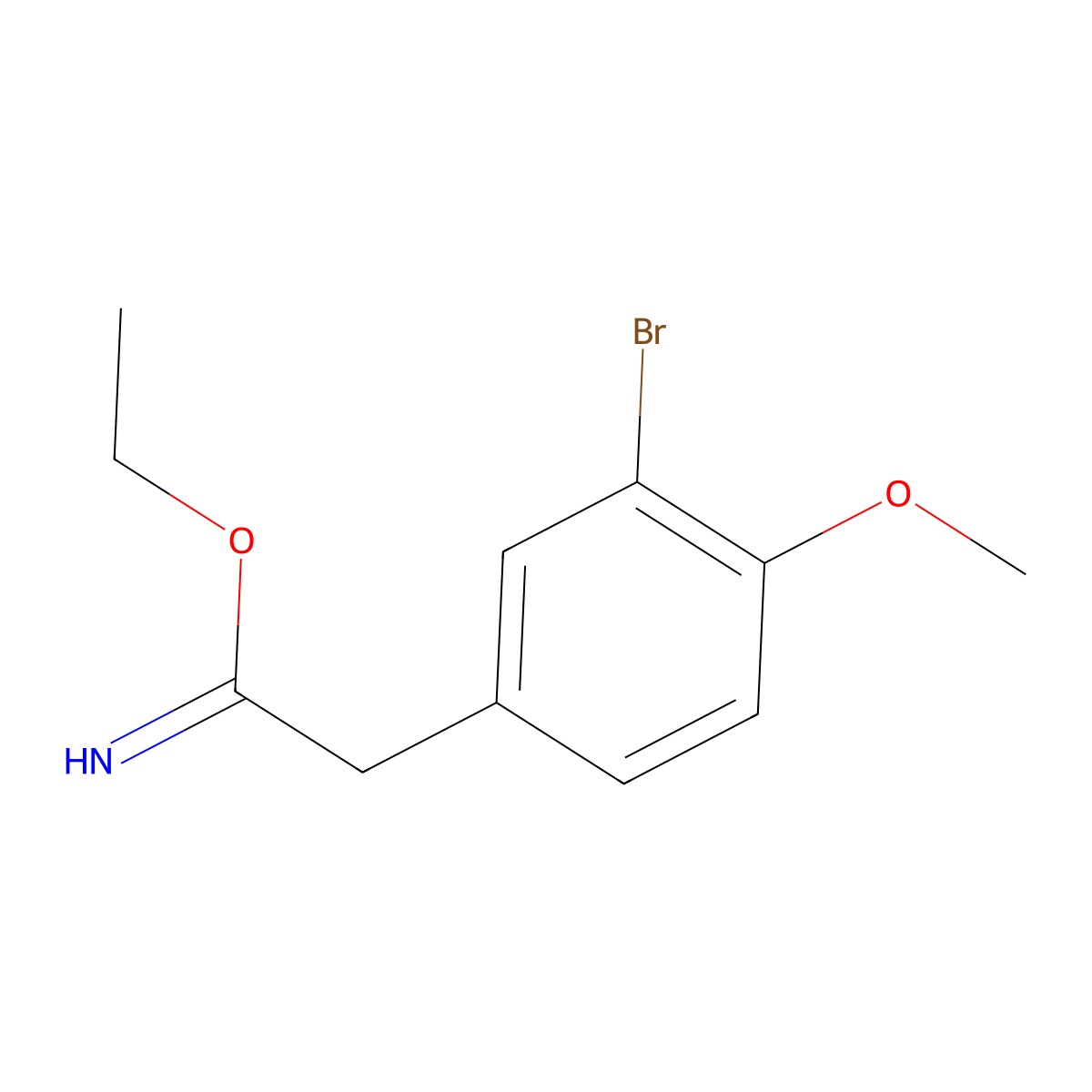 Ethyl 2-(3-bromo-4-methoxyphenyl)ethanimidate molecular structure, CAS 763022-11-3