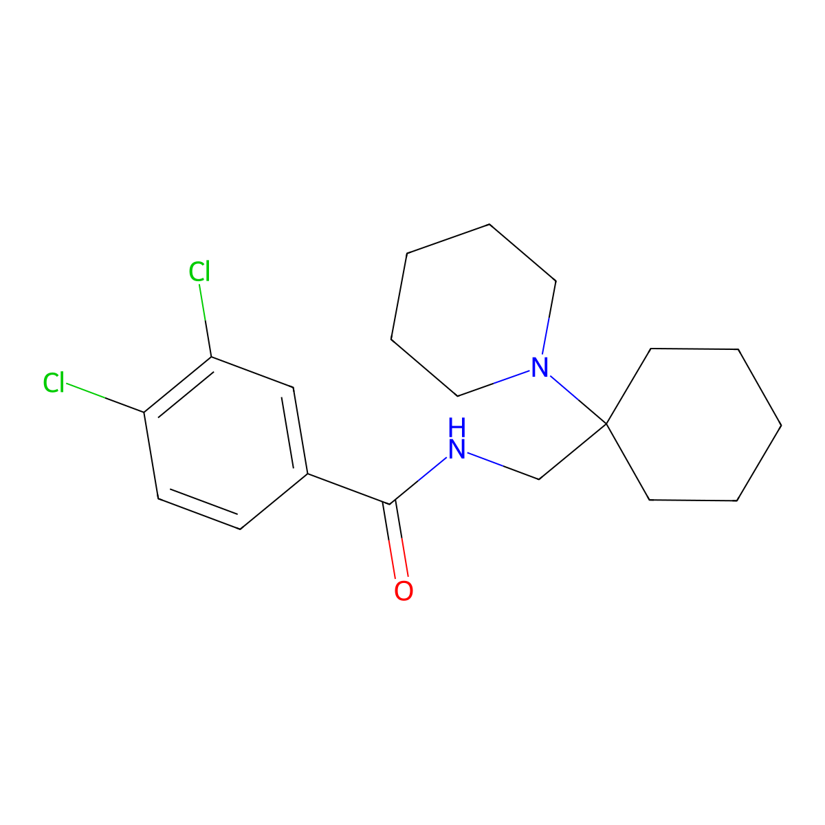 3,4-Dichloro-N-[(1-piperidin-1-ylcyclohexyl)methyl]benzamide molecular structure, CAS 763023-14-9