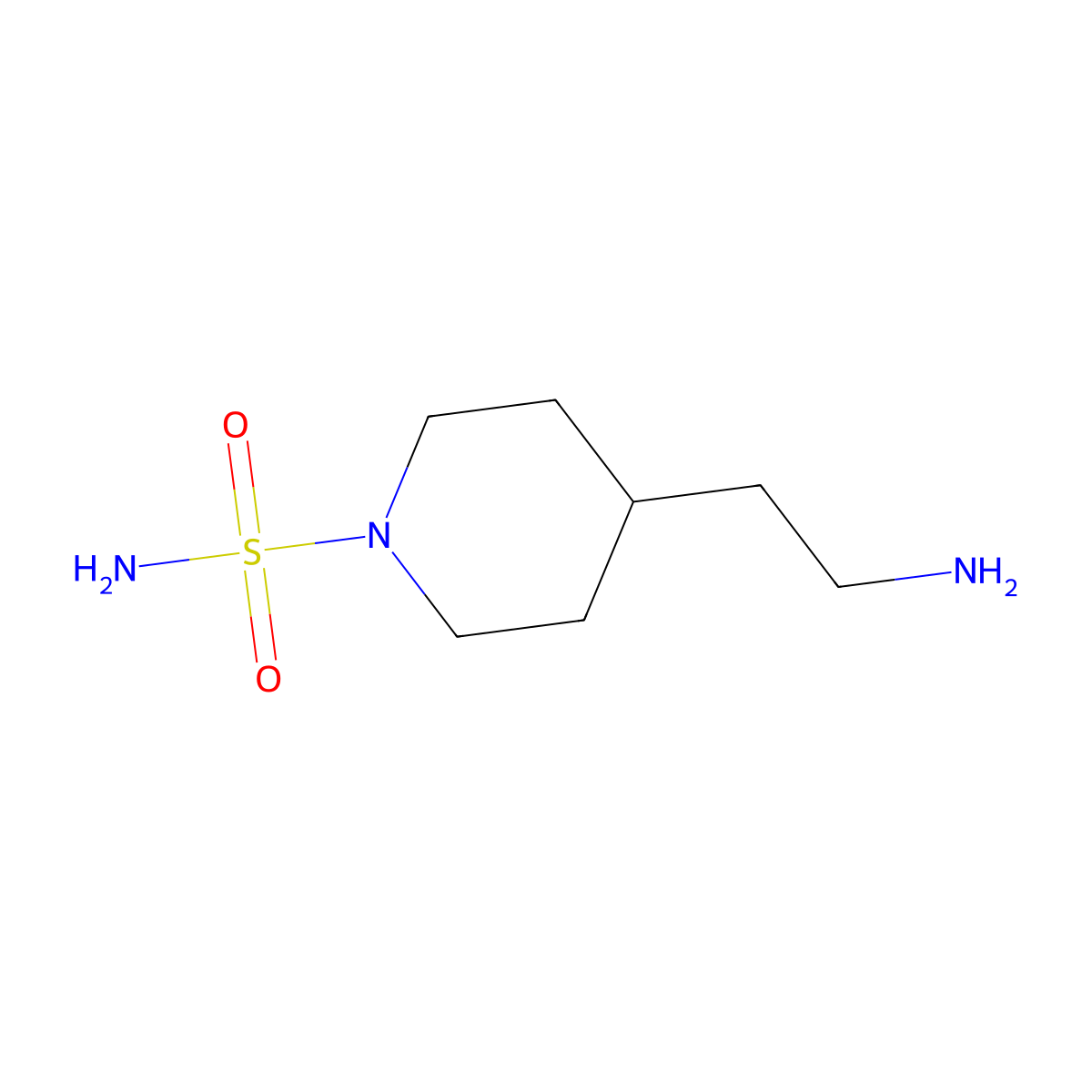 4-(2-Aminoethyl)piperidine-1-sulfonamide molecular structure, CAS 763025-08-7