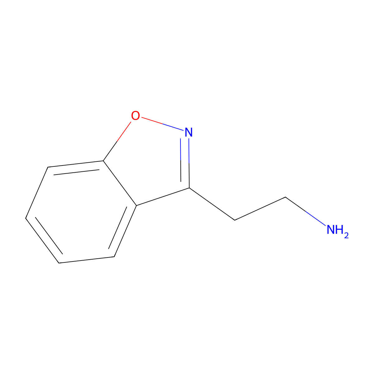 1,2-Benzisoxazole-3-ethanamine molecular structure, CAS 763026-39-7