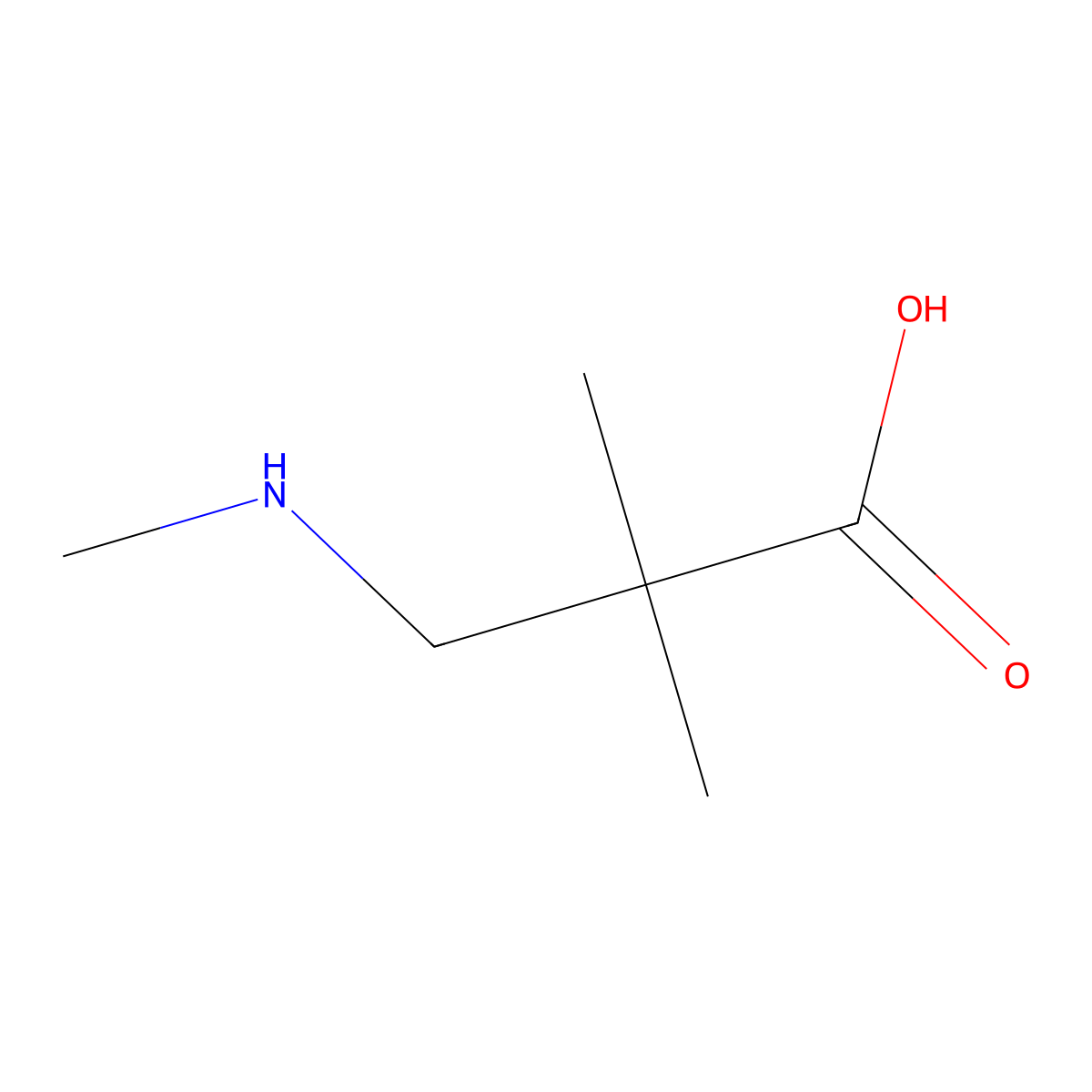 2,2-Dimethyl-3-(methylamino)propanoic acid molecular structure, CAS 763053-45-8