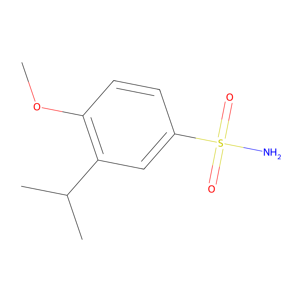 4-Methoxy-3-propan-2-ylbenzenesulfonamide molecular structure, CAS 763059-51-4