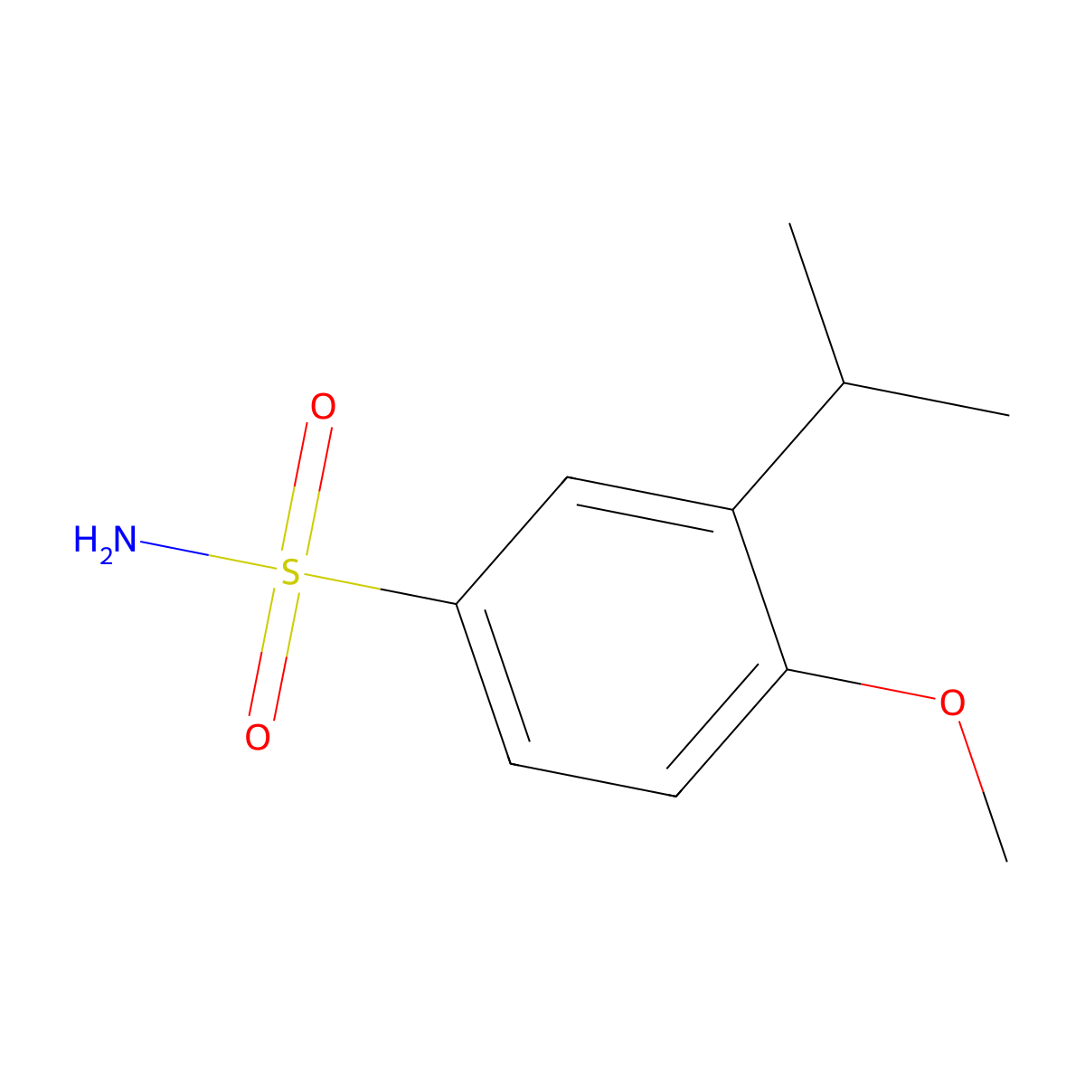 4-Methoxy-3-propan-2-ylbenzenesulfonamide molecular structure, CAS 763059-51-4