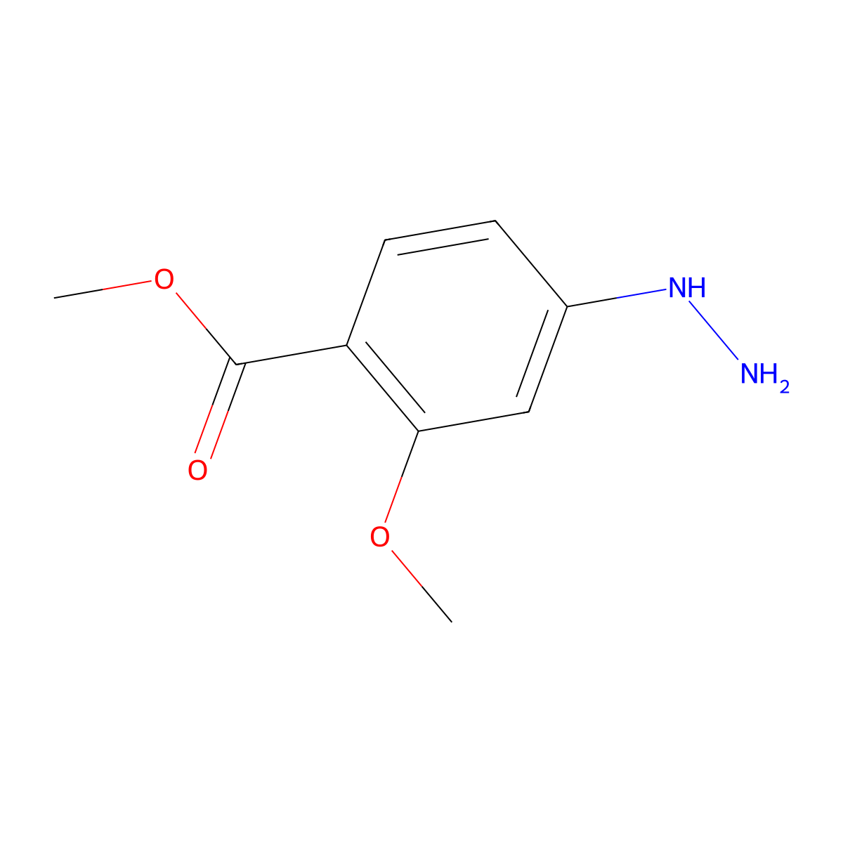 Methyl 4-hydrazinyl-2-methoxybenzoate molecular structure, CAS 763068-20-8