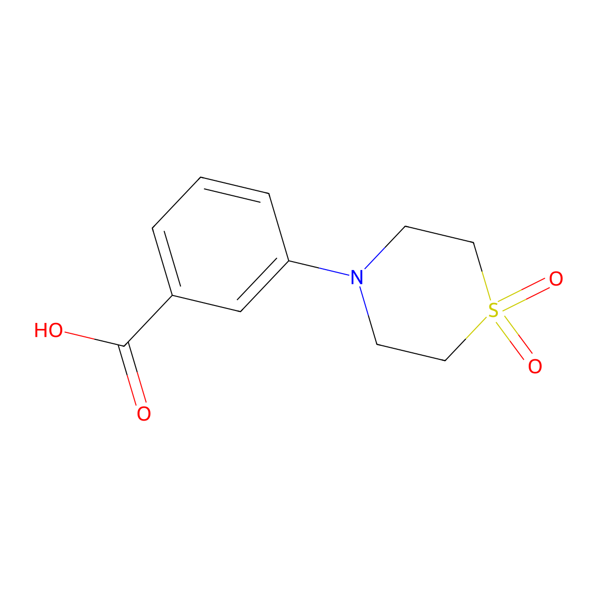 3-(1,1-Dioxidothiomorpholino)benzoic acid molecular structure, CAS 763073-96-7