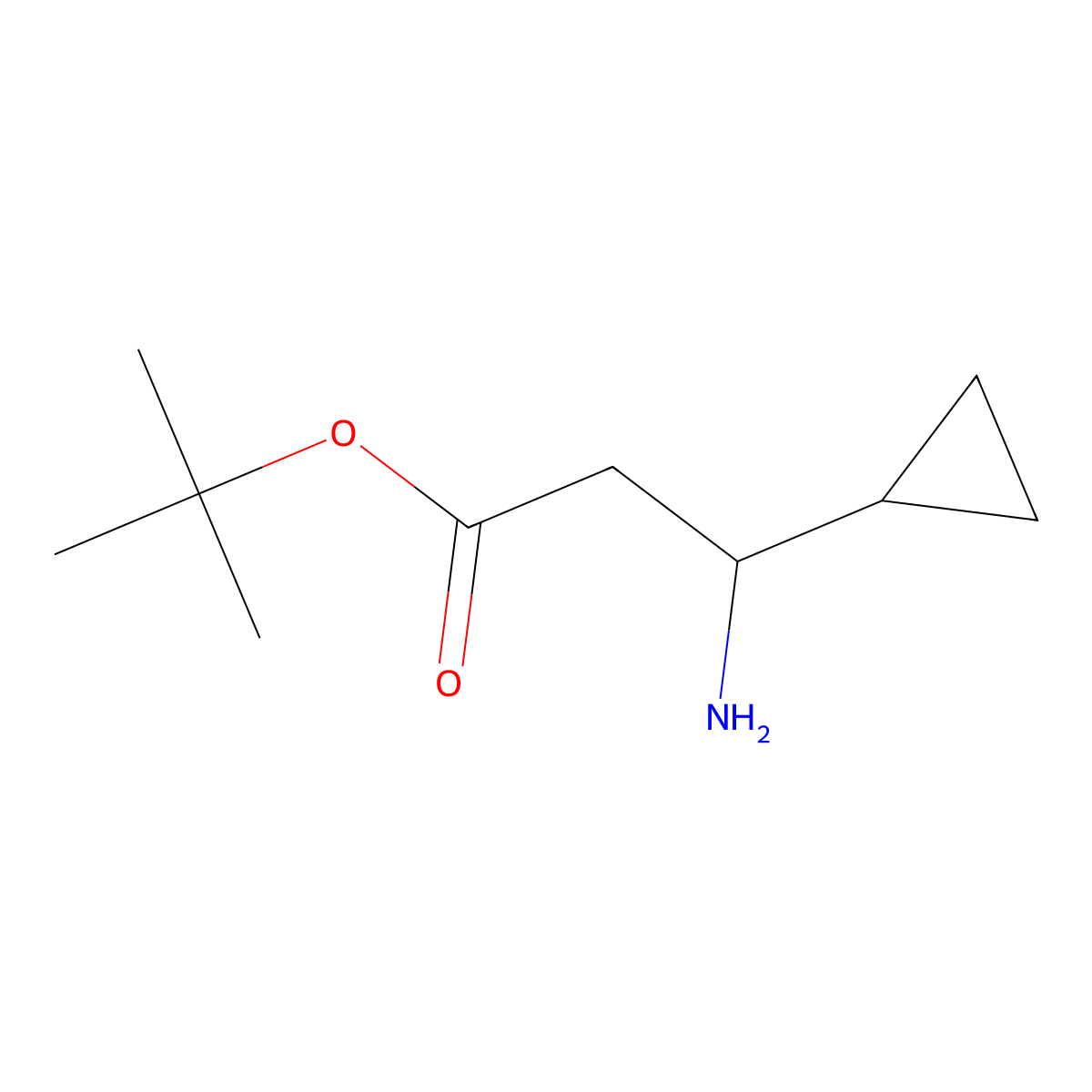 tert-butyl (3S)-3-amino-3-cyclopropylpropanoate molecular structure, CAS 763074-00-6