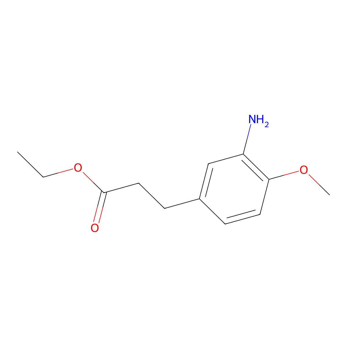 Ethyl 3-(3-amino-4-methoxyphenyl)propanoate molecular structure, CAS 763075-41-8