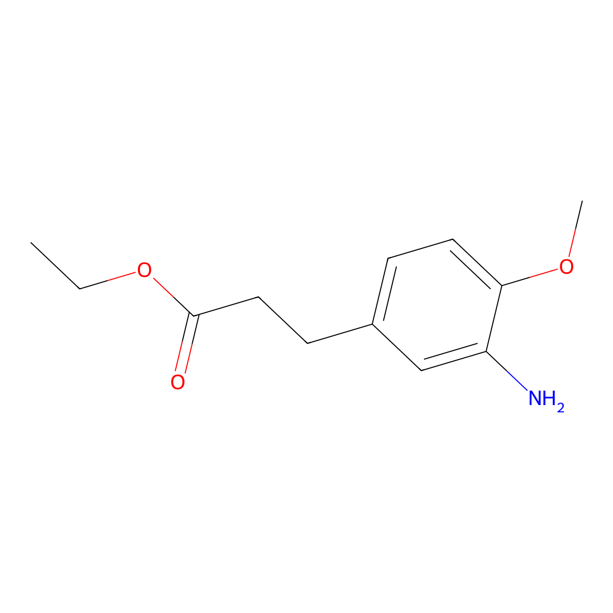 Ethyl 3-(3-amino-4-methoxyphenyl)propanoate molecular structure, CAS 763075-41-8