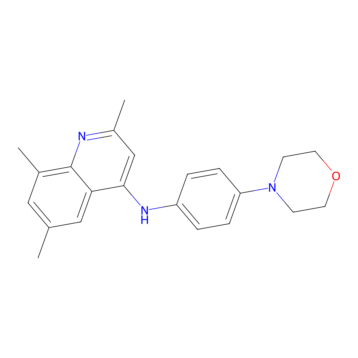 2,6,8-trimethyl-N-[4-(4-morpholinyl)phenyl]-4-quinolinamine hydrochloride molecular structure, CAS 763077-96-9