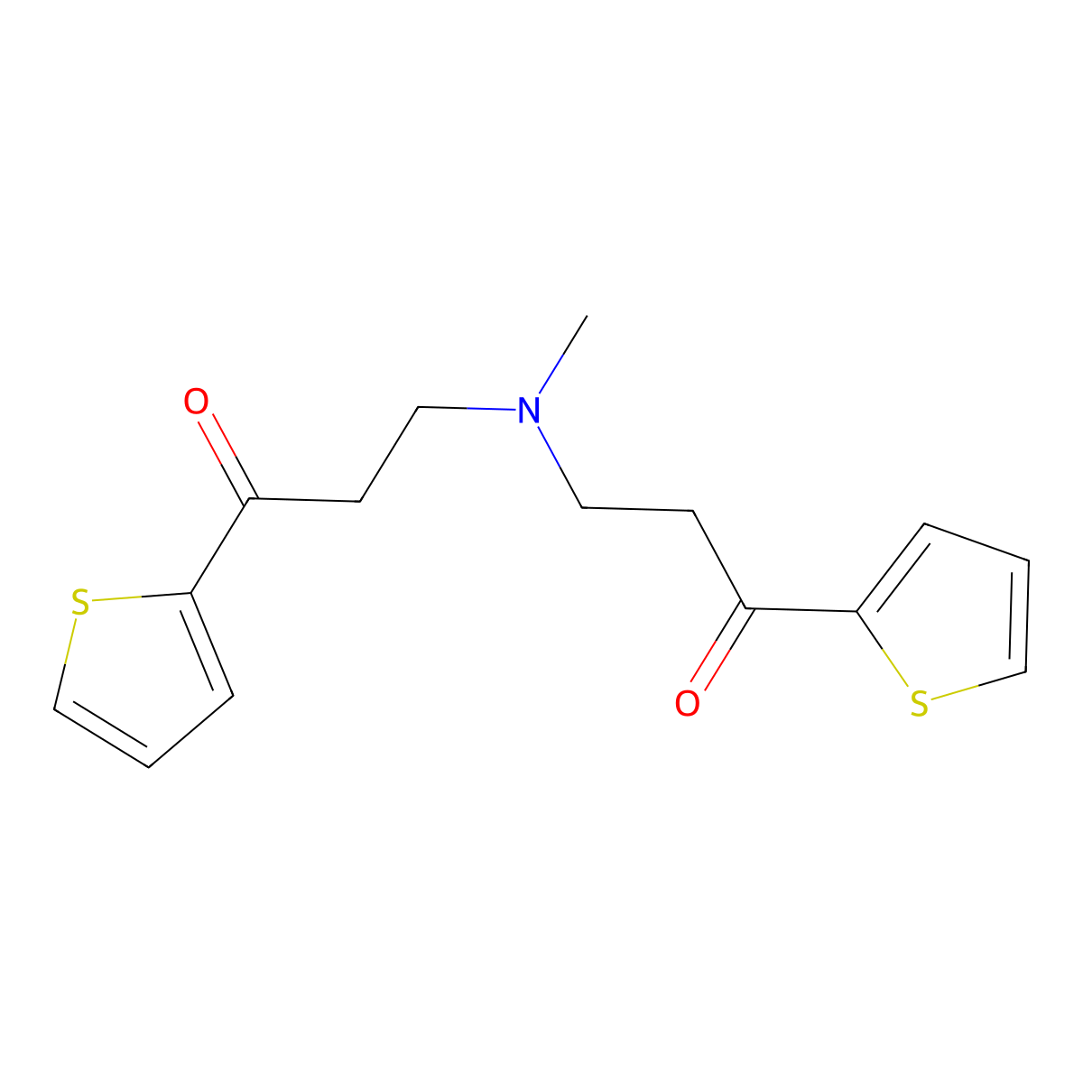 3,3'-(Methylimino)bis[1-(thiophen-2-yl)propan-1-one] molecular structure, CAS 763079-11-4
