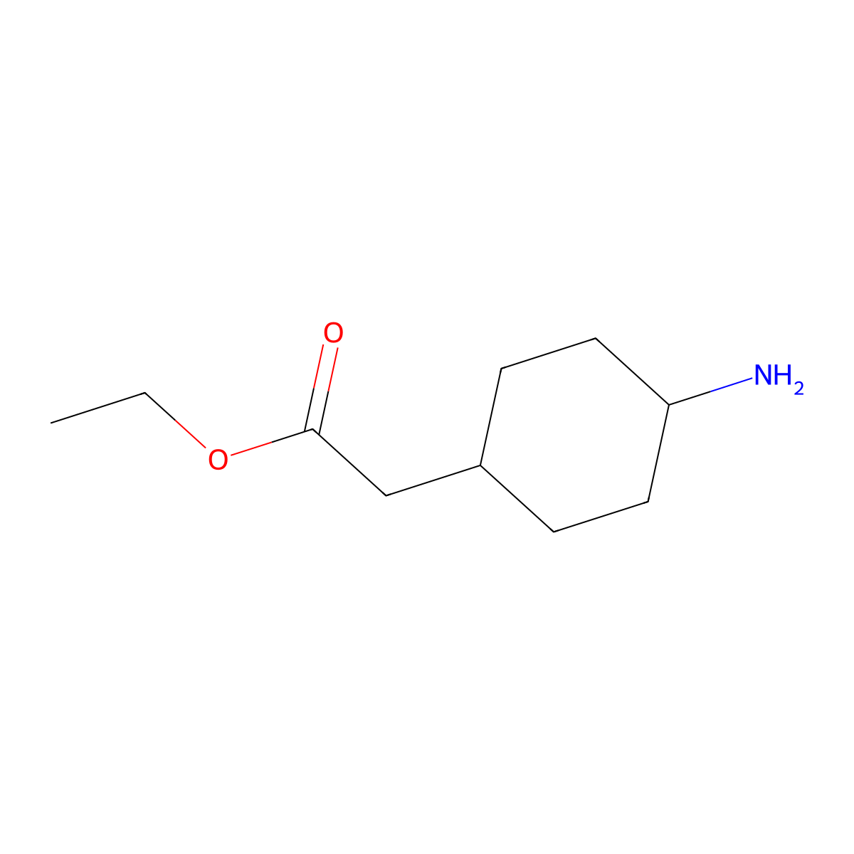 Ethyl 2-(4-aminocyclohexyl)acetate molecular structure, CAS 76308-28-6