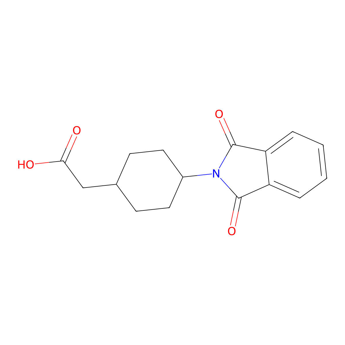[trans-4-(1,3-Dioxo-1,3-dihydro-isoindol-2-yl)-cyclohexyl]-acetic acid molecular structure, CAS 76308-29-7