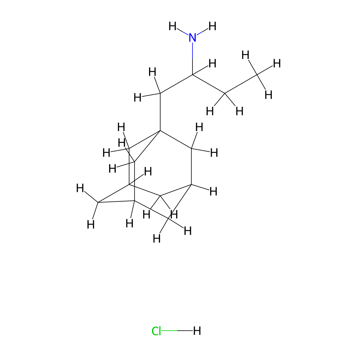 [1-(1-Adamantylmethyl)propyl]amine hydrochloride molecular structure, CAS 76308-52-6