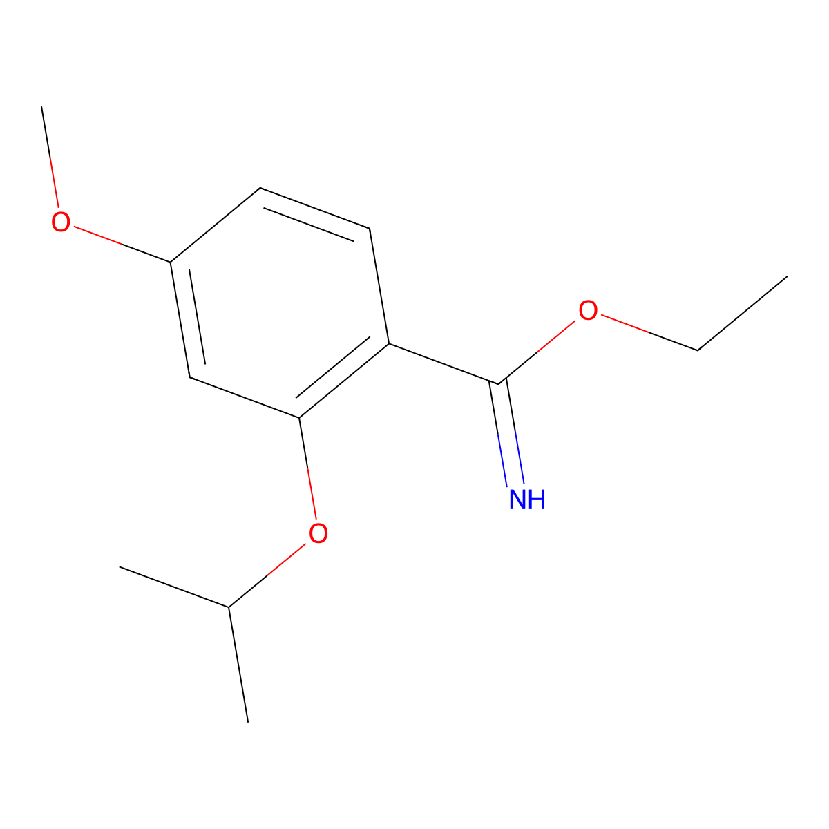 Ethyl 2-isopropoxy-4-methoxybenzimidate molecular structure, CAS 763080-21-3