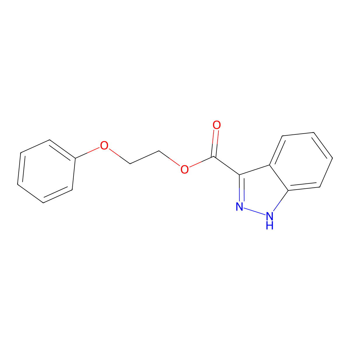 2-phenoxyethyl 1H-indazole-3-carboxylate molecular structure, CAS 763098-07-3