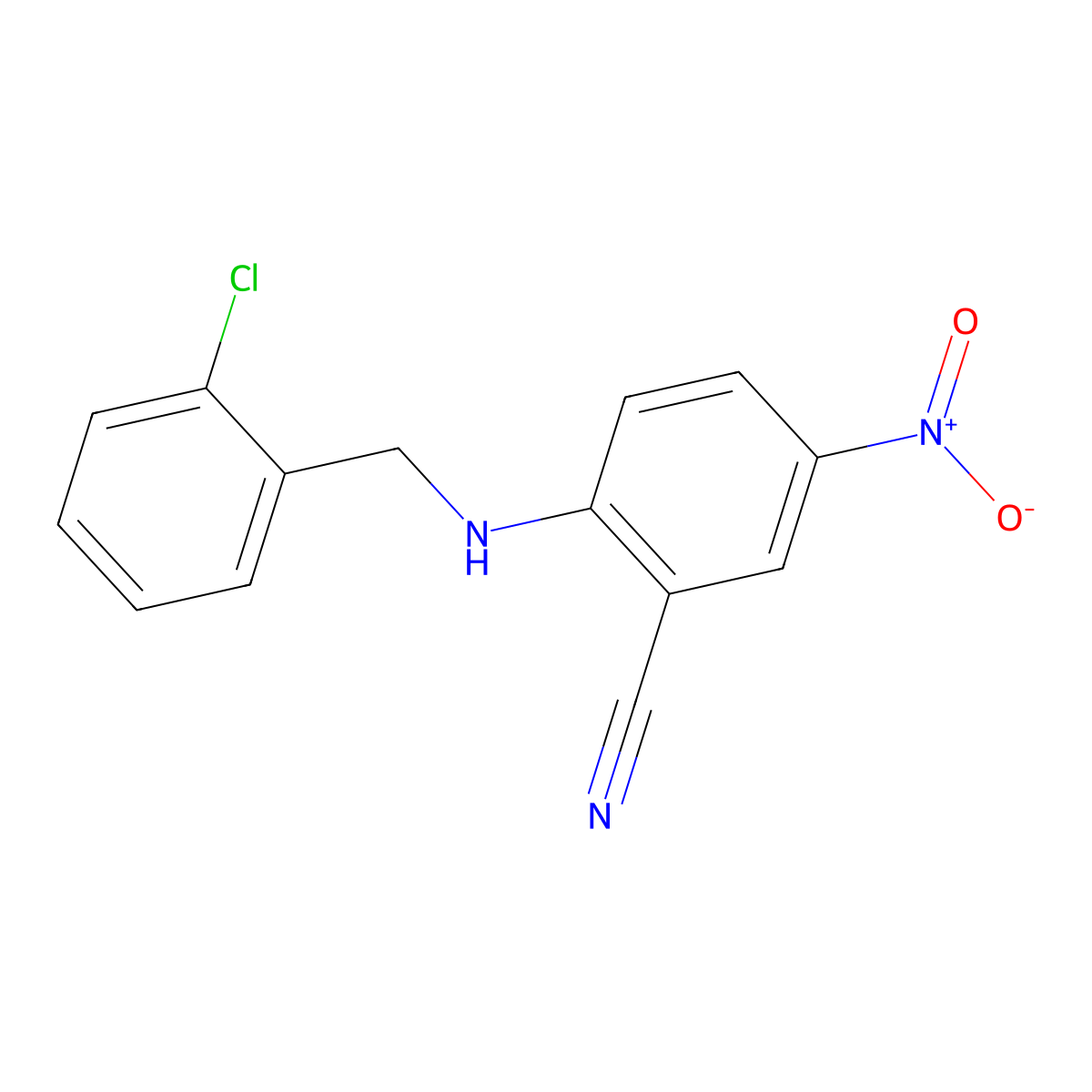 2-[(2-Chlorobenzyl)amino]-5-nitrobenzonitrile molecular structure, CAS 763098-40-4
