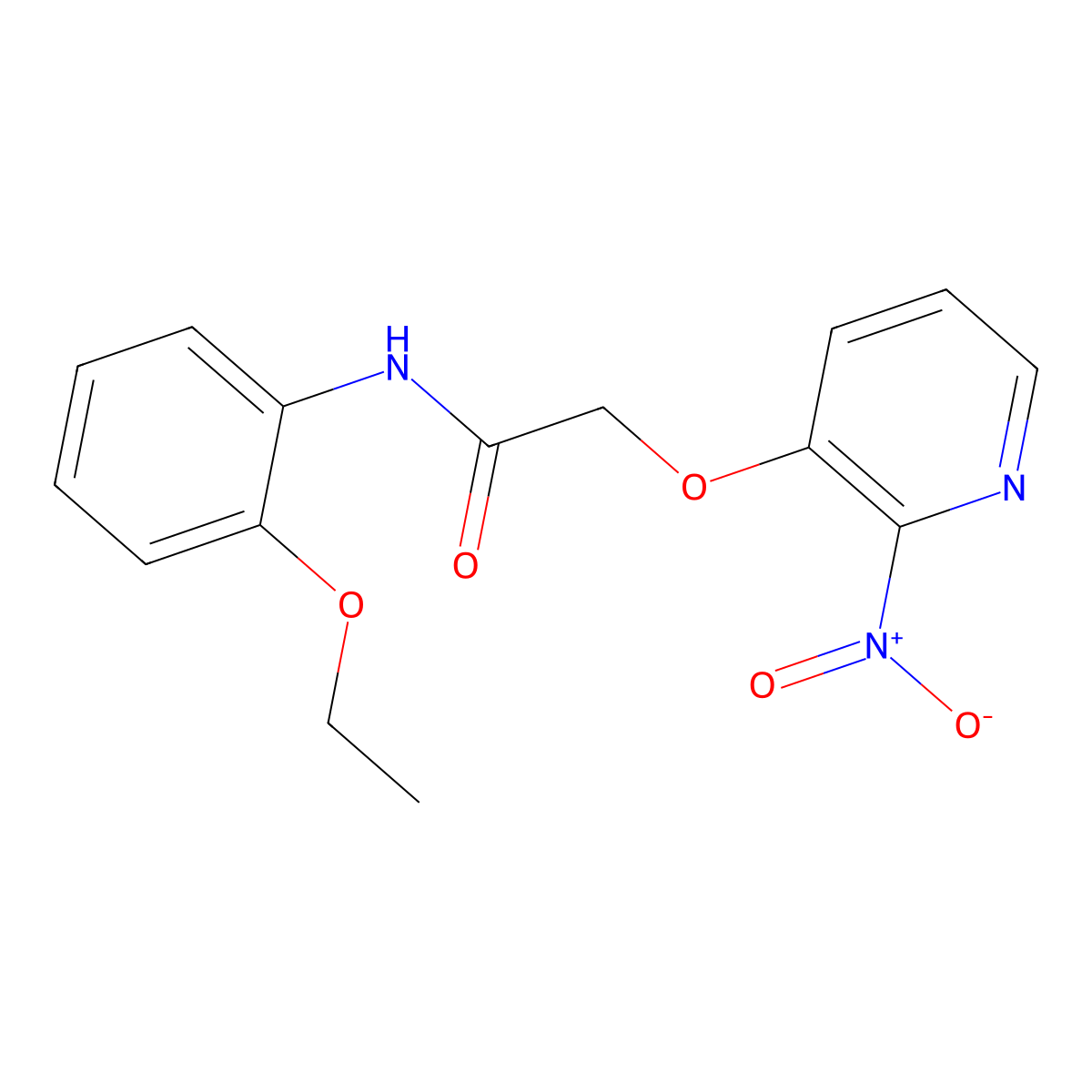 N-(2-ethoxyphenyl)-2-(2-nitropyridin-3-yl)oxyacetamide molecular structure, CAS 763098-42-6