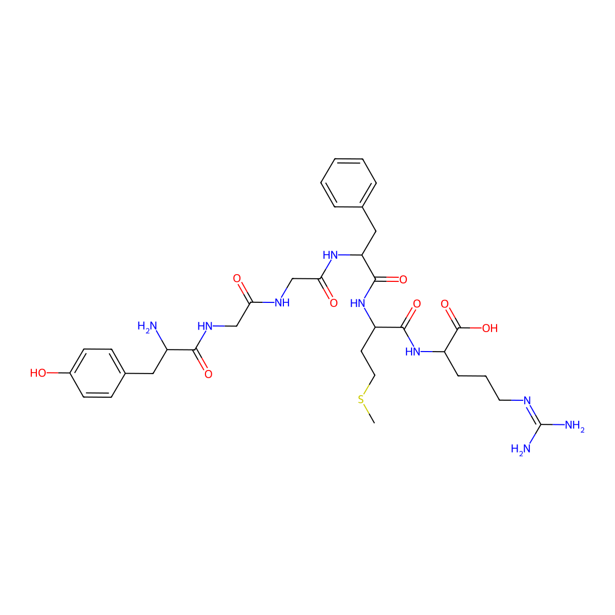 enkephalin-Met, Arg(6)- molecular structure, CAS 76310-14-0