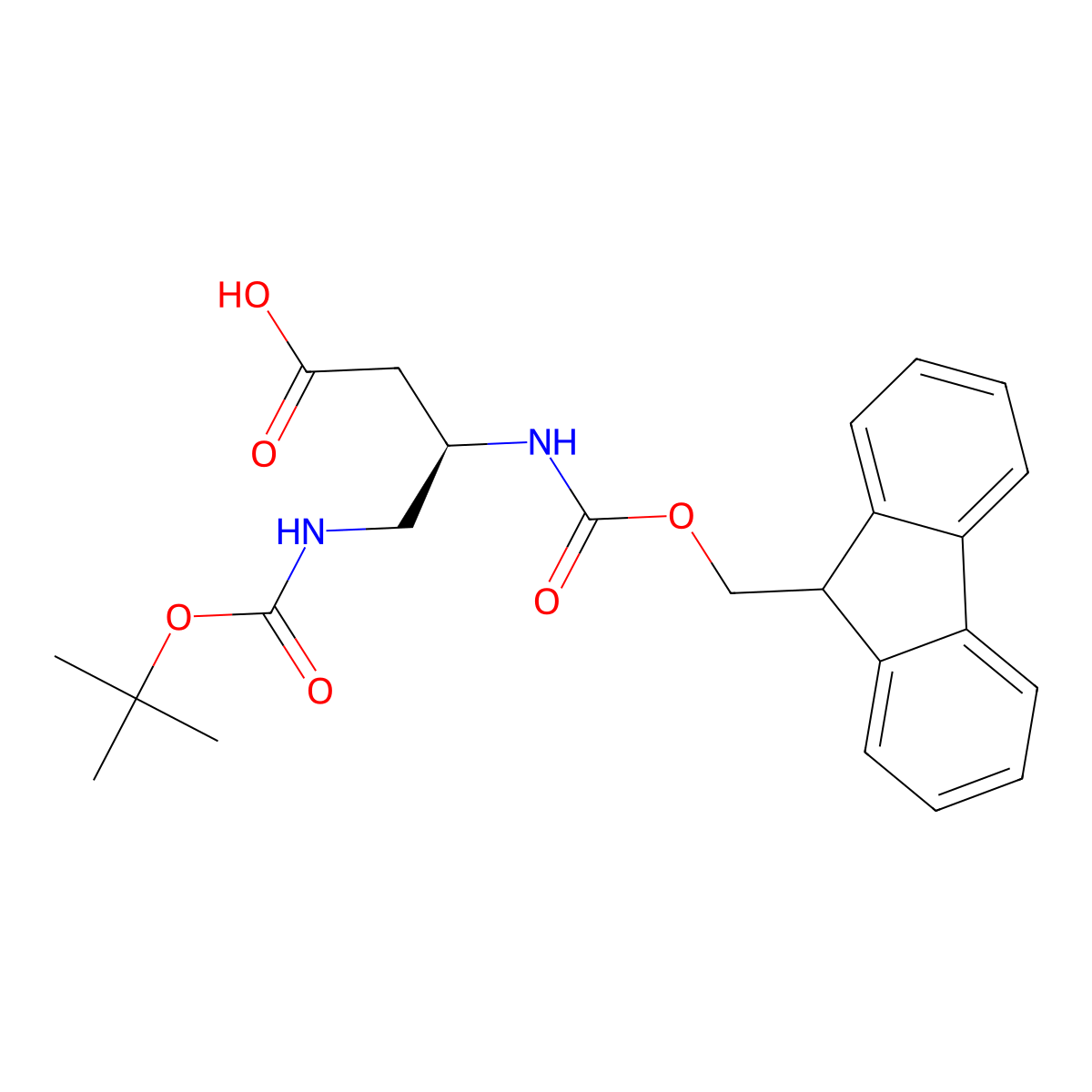 (r)-n-beta-Fmoc-n-gamma-boc-3,4-diaminobutyric acid molecular structure, CAS 763102-80-3