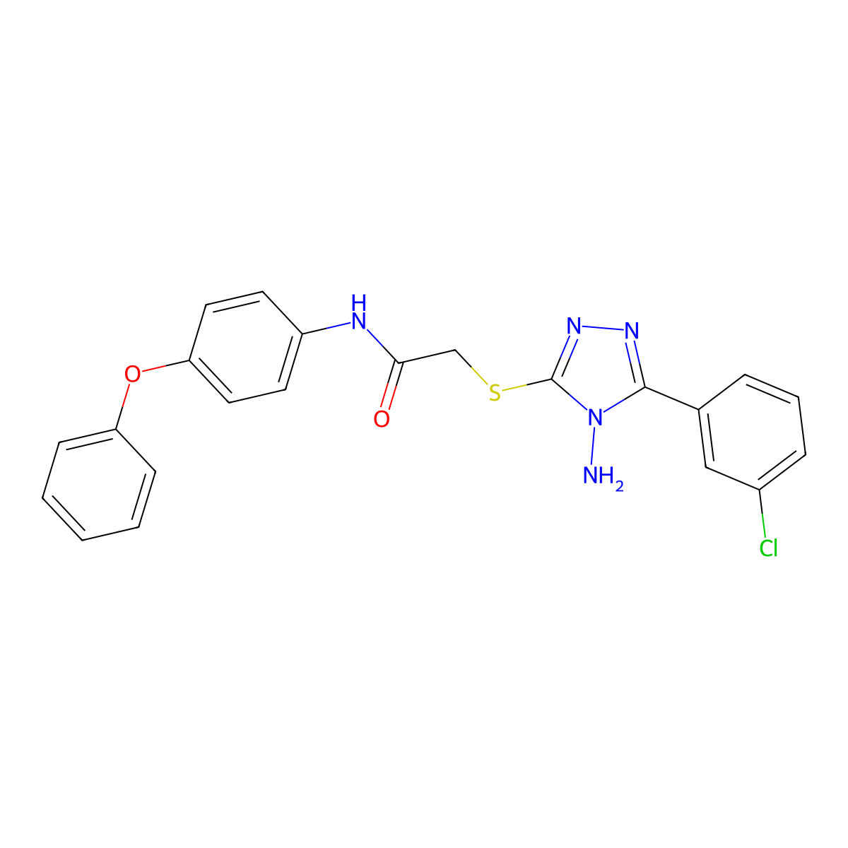 2-((4-Amino-5-(3-CL-PH)-4H-1,2,4-triazol-3-YL)thio)-N-(4-phenoxyphenyl)acetamide molecular structure, CAS 763106-44-1