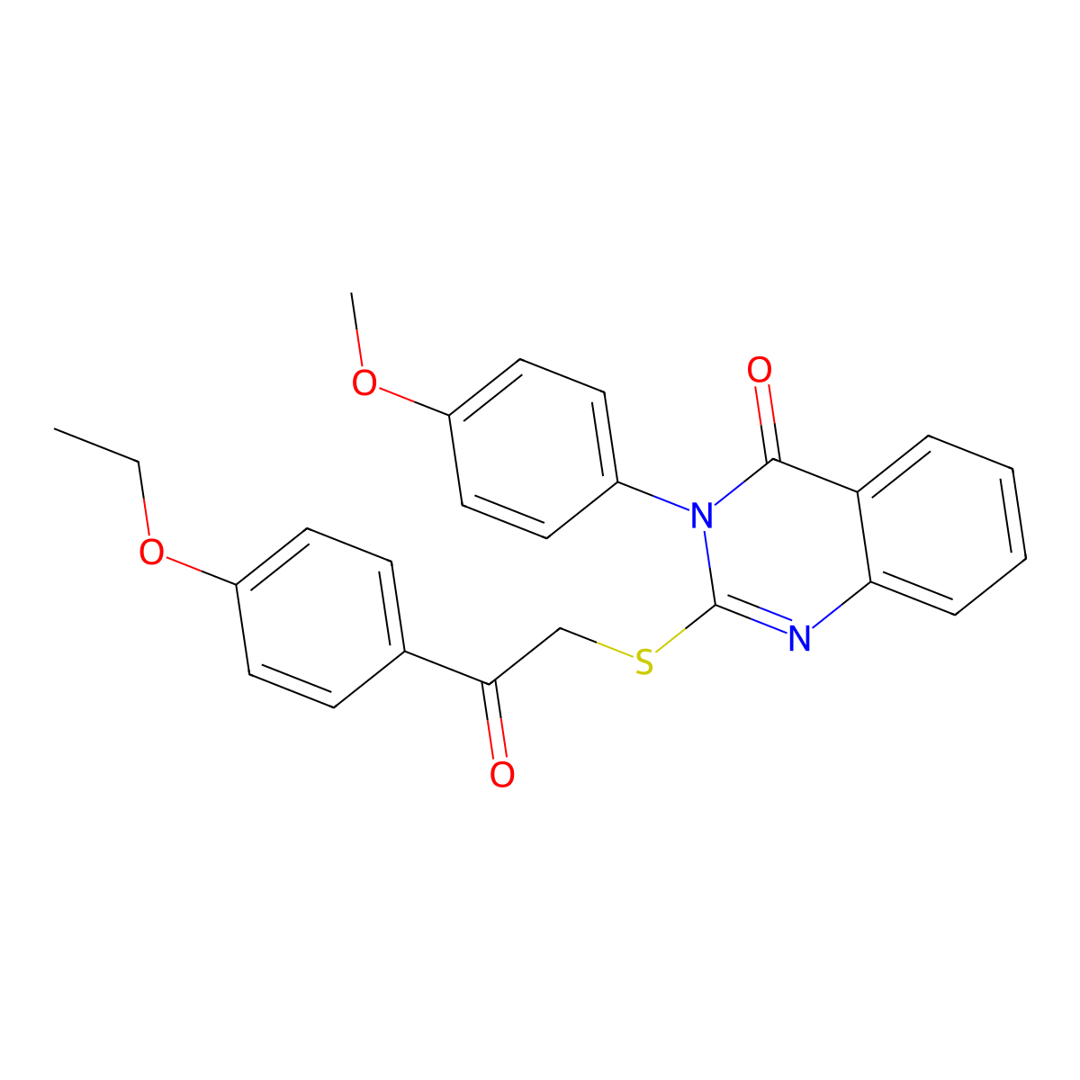 2-((2-(4-Ethoxyphenyl)-2-oxoethyl)thio)-3-(4-methoxyphenyl)-4(3H)-quinazolinone molecular structure, CAS 763106-71-4