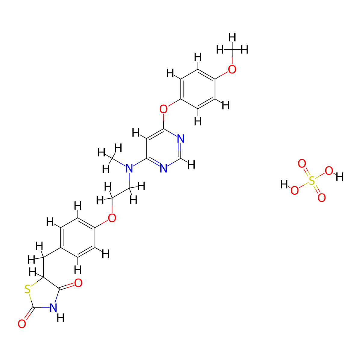 Lobeglitazone sulfate molecular structure, CAS 763108-62-9