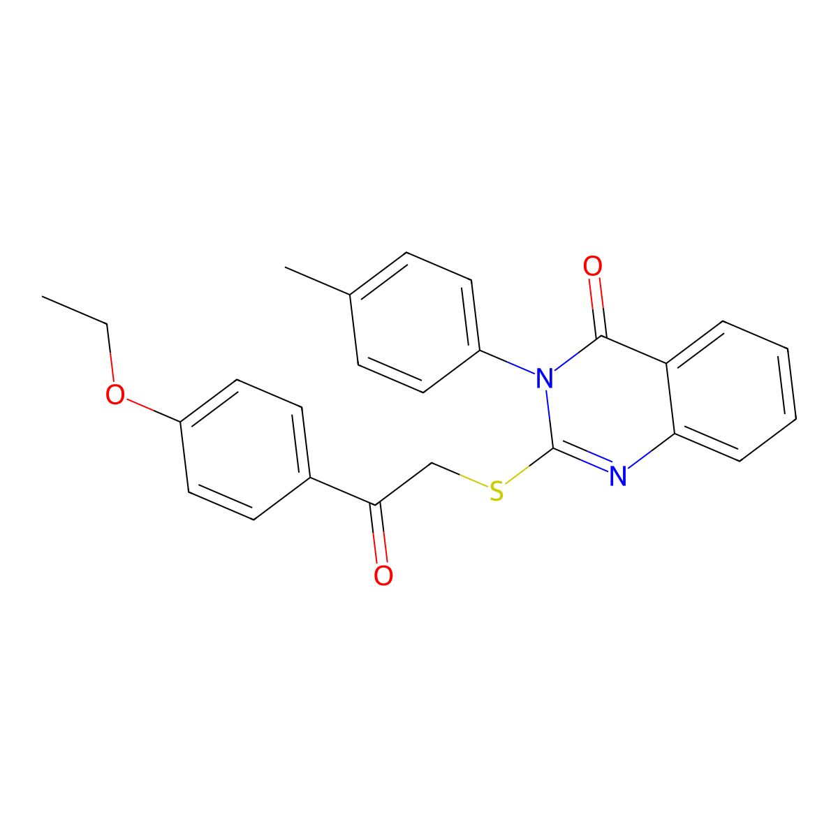 2-((2-(4-Ethoxyphenyl)-2-oxoethyl)thio)-3-(4-methylphenyl)-4(3H)-quinazolinone molecular structure, CAS 763108-63-0