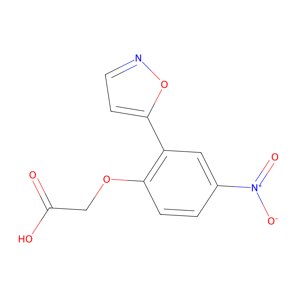 (2-(5-Isoxazolyl)-4-nitrophenoxy)acetic acid molecular structure, CAS 763108-96-9