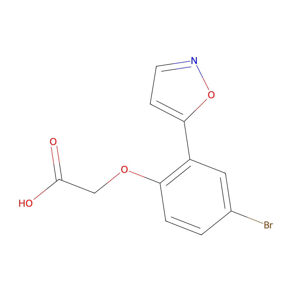 (4-Bromo-2-(5-isoxazolyl)phenoxy)acetic acid molecular structure, CAS 763109-06-4