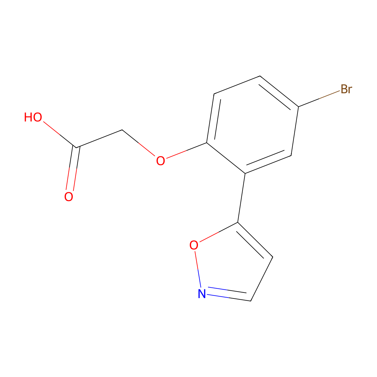 (4-Bromo-2-(5-isoxazolyl)phenoxy)acetic acid molecular structure, CAS 763109-06-4