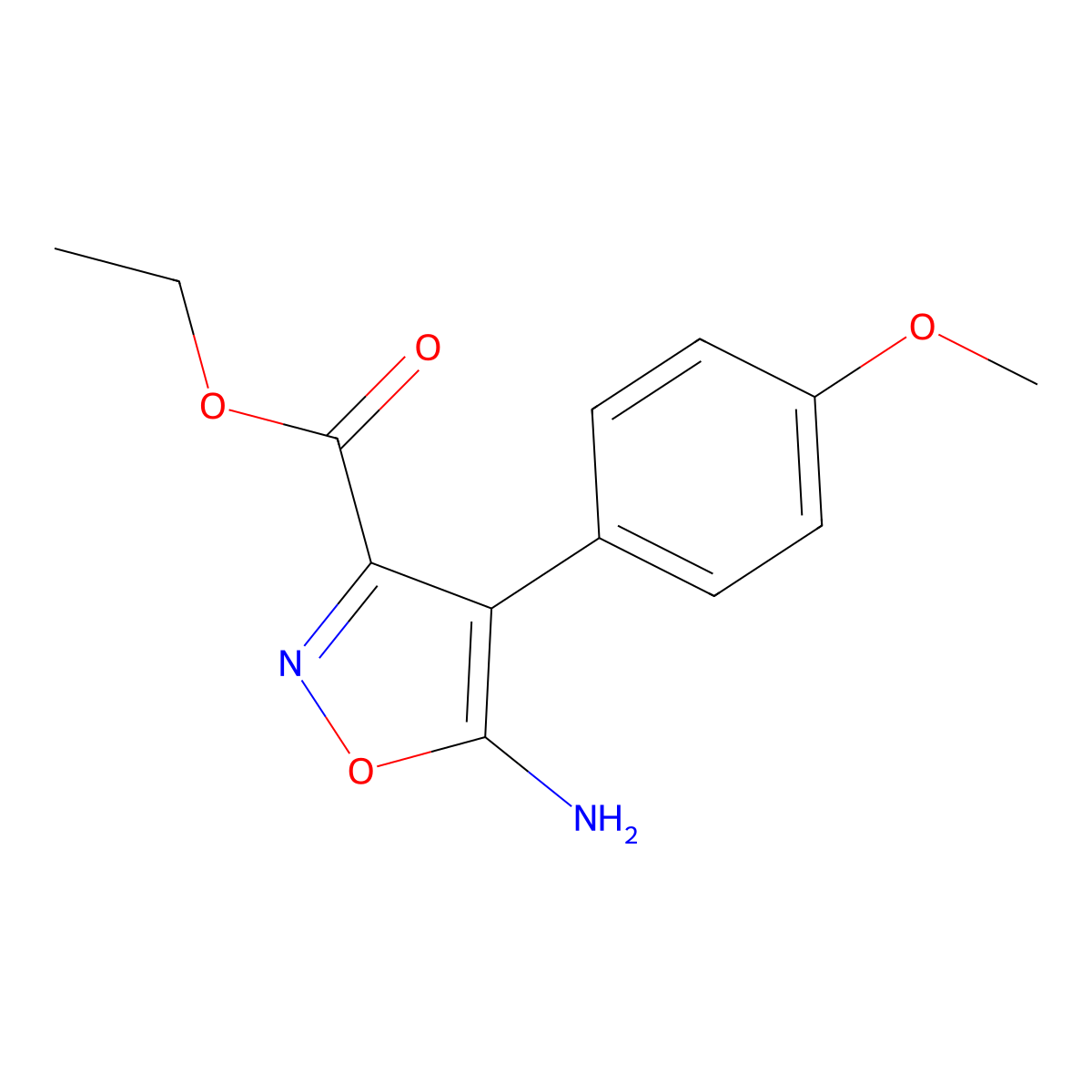 Ethyl 5-amino-4-(4-methoxyphenyl)-3-isoxazolecarboxylate molecular structure, CAS 763109-07-5