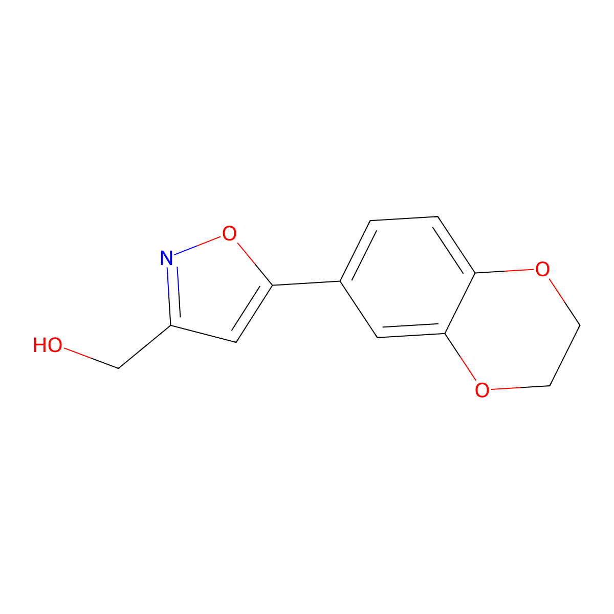 (5-(2,3-Dihydro-1,4-benzodioxin-6-YL)-3-isoxazolyl)methanol molecular structure, CAS 763109-37-1