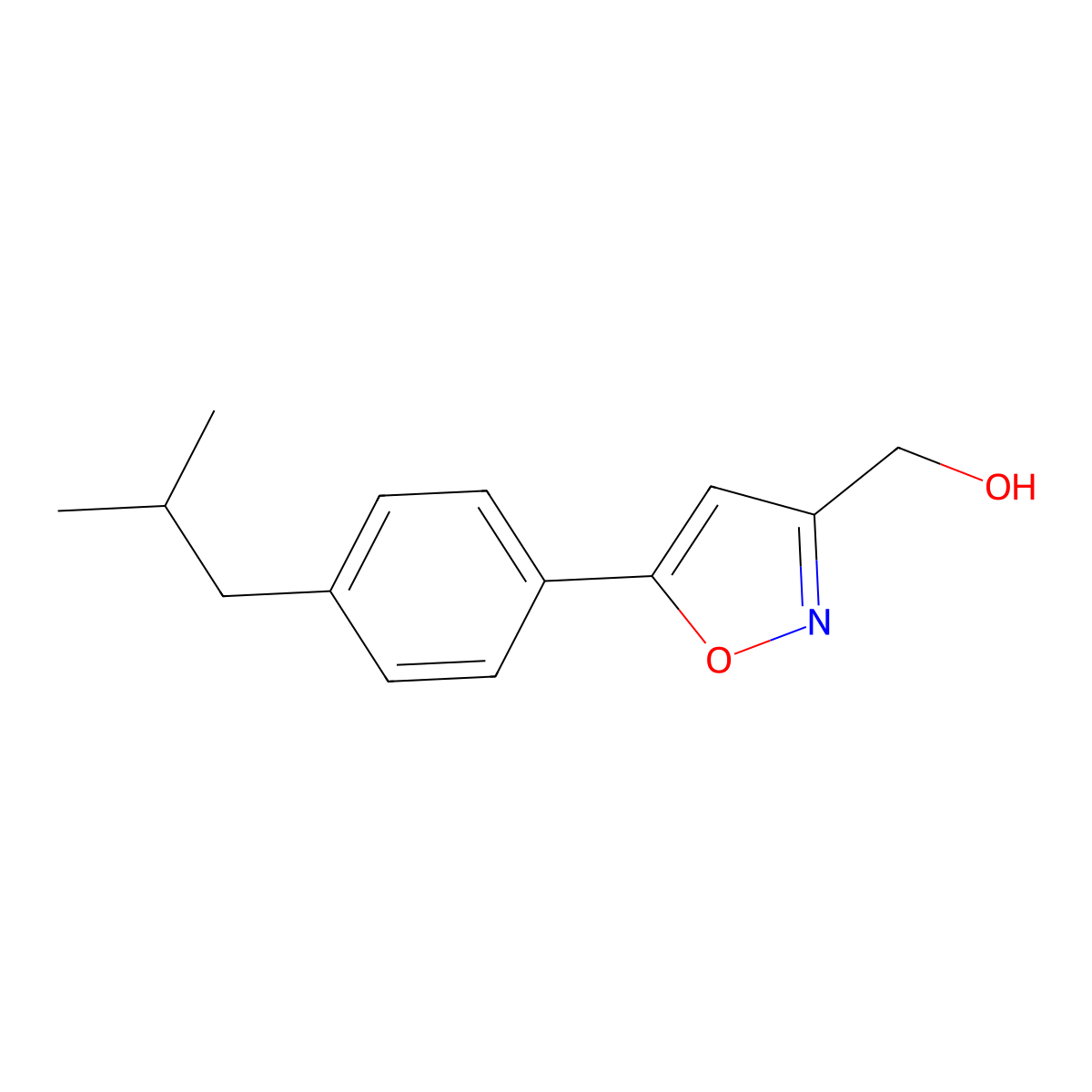 (5-(4-Isobutylphenyl)-3-isoxazolyl)methanol molecular structure, CAS 763109-44-0
