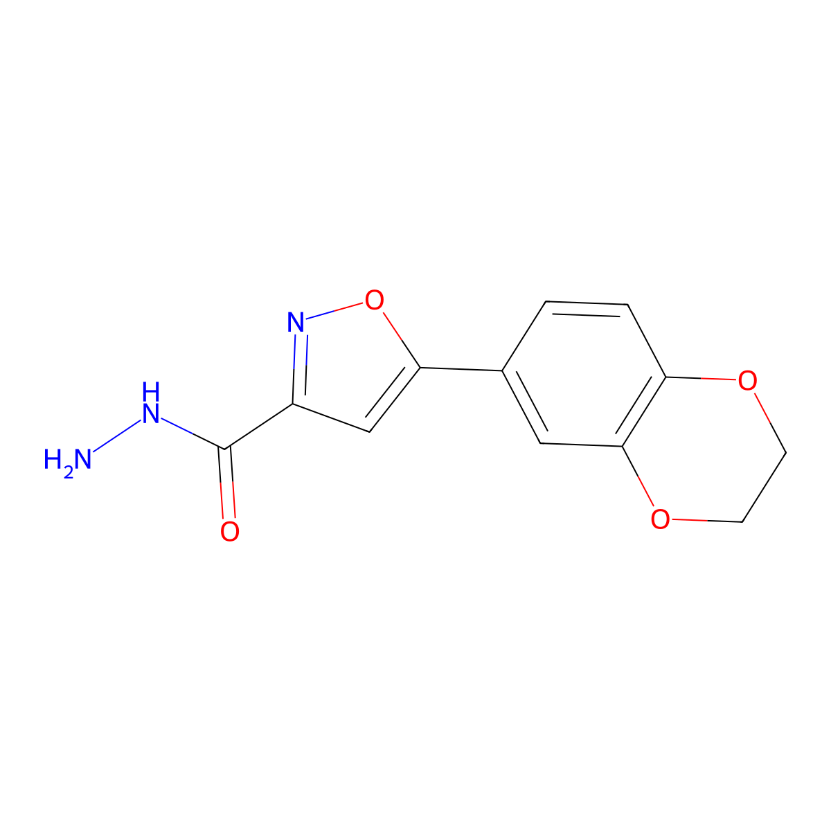 5-(2,3-Dihydro-1,4-benzodioxin-6-YL)-3-isoxazolecarbohydrazide molecular structure, CAS 763109-45-1