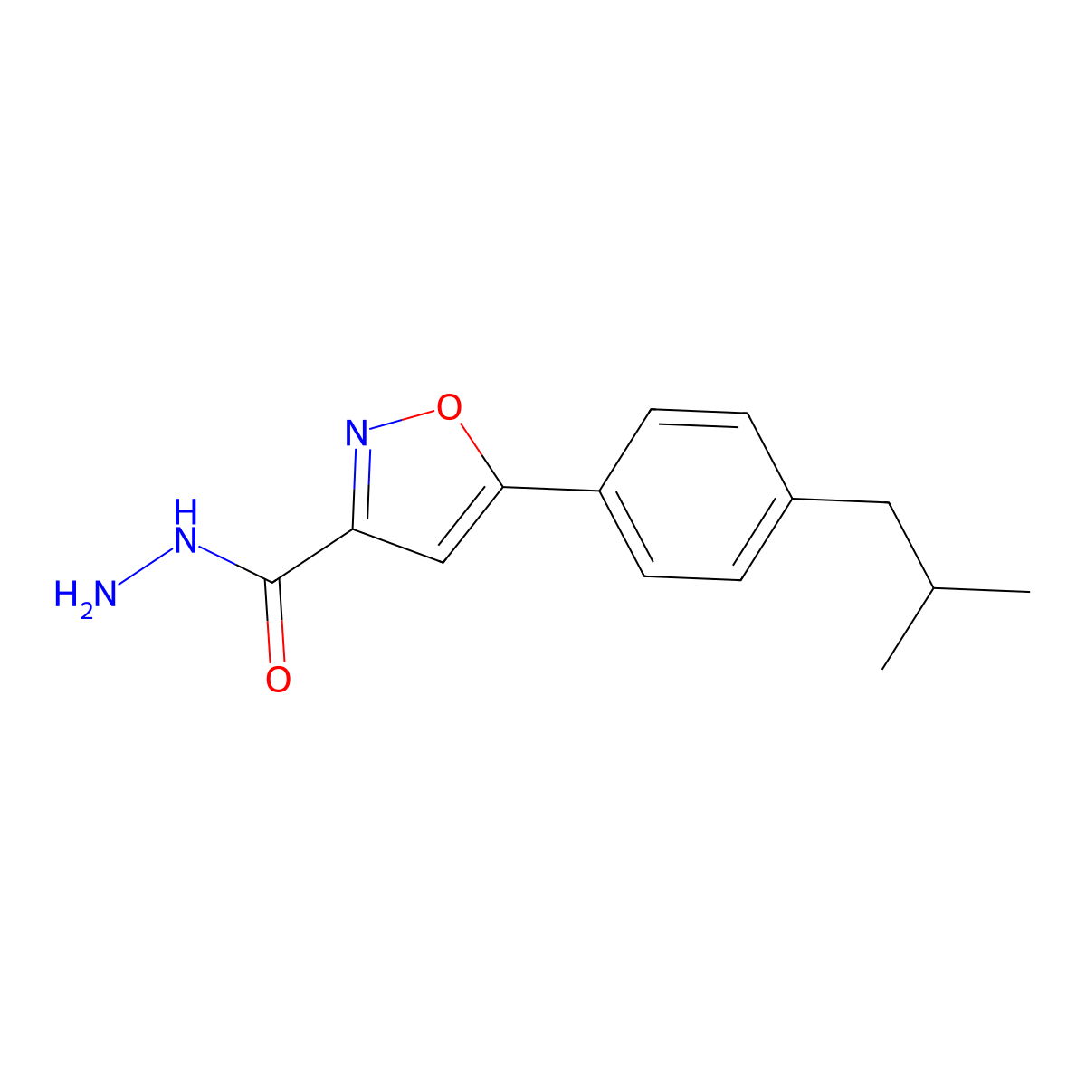 5-(4-Isobutylphenyl)-3-isoxazolecarbohydrazide molecular structure, CAS 763109-55-3