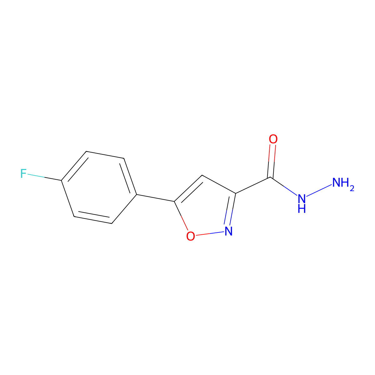 5-(4-Fluorophenyl)-3-isoxazolecarbohydrazide molecular structure, CAS 763109-60-0