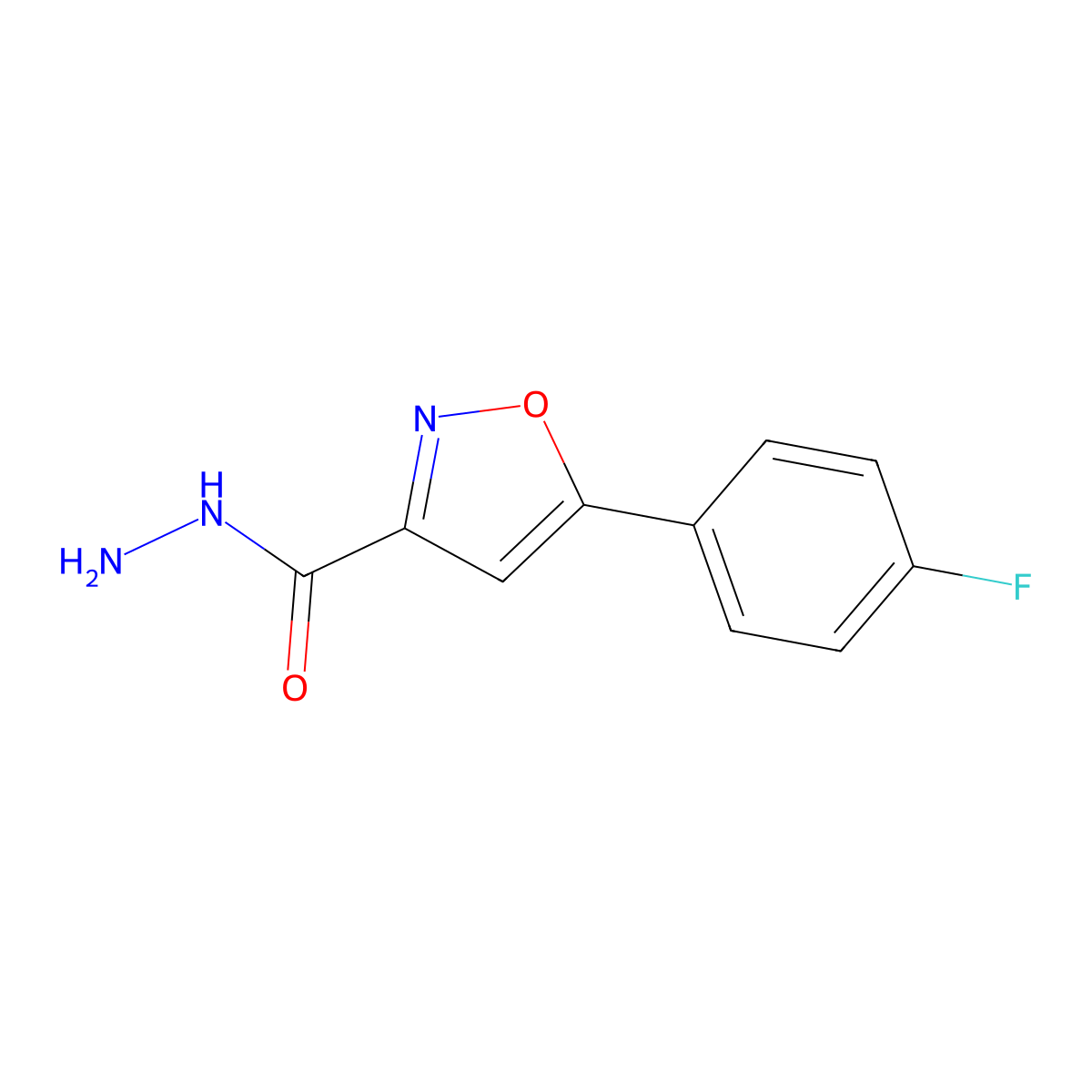 5-(4-Fluorophenyl)-3-isoxazolecarbohydrazide molecular structure, CAS 763109-60-0