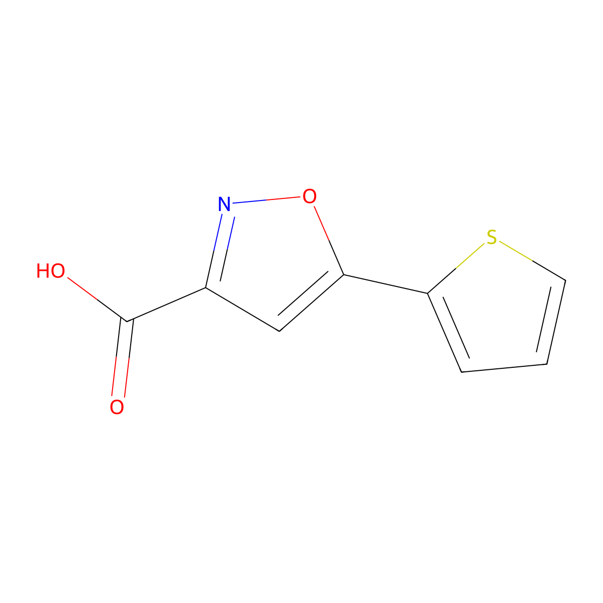 5-(Thiophen-2-yl)-1,2-oxazole-3-carboxylic acid molecular structure, CAS 763109-71-3