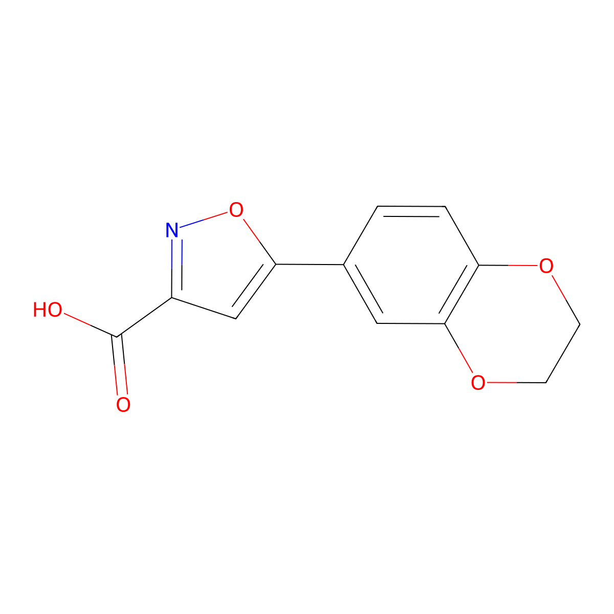 5-(2,3-Dihydro-1,4-benzodioxin-6-yl)-1,2-oxazole-3-carboxylic acid molecular structure, CAS 763109-72-4