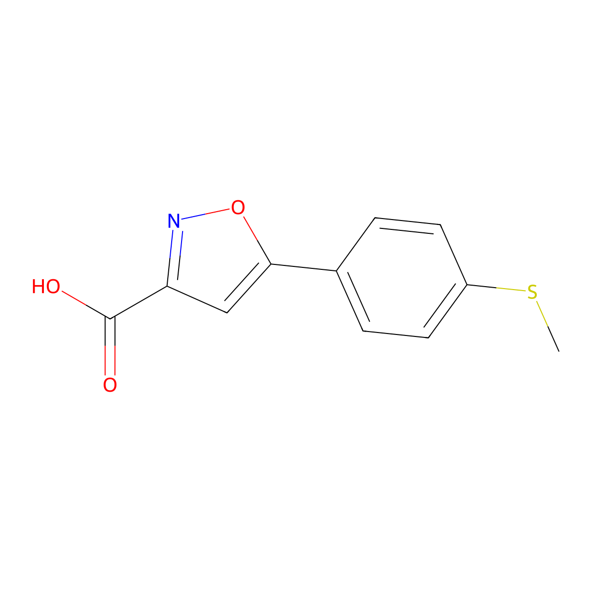 5-(4-(Methylthio)phenyl)isoxazole-3-carboxylic acid molecular structure, CAS 763109-74-6