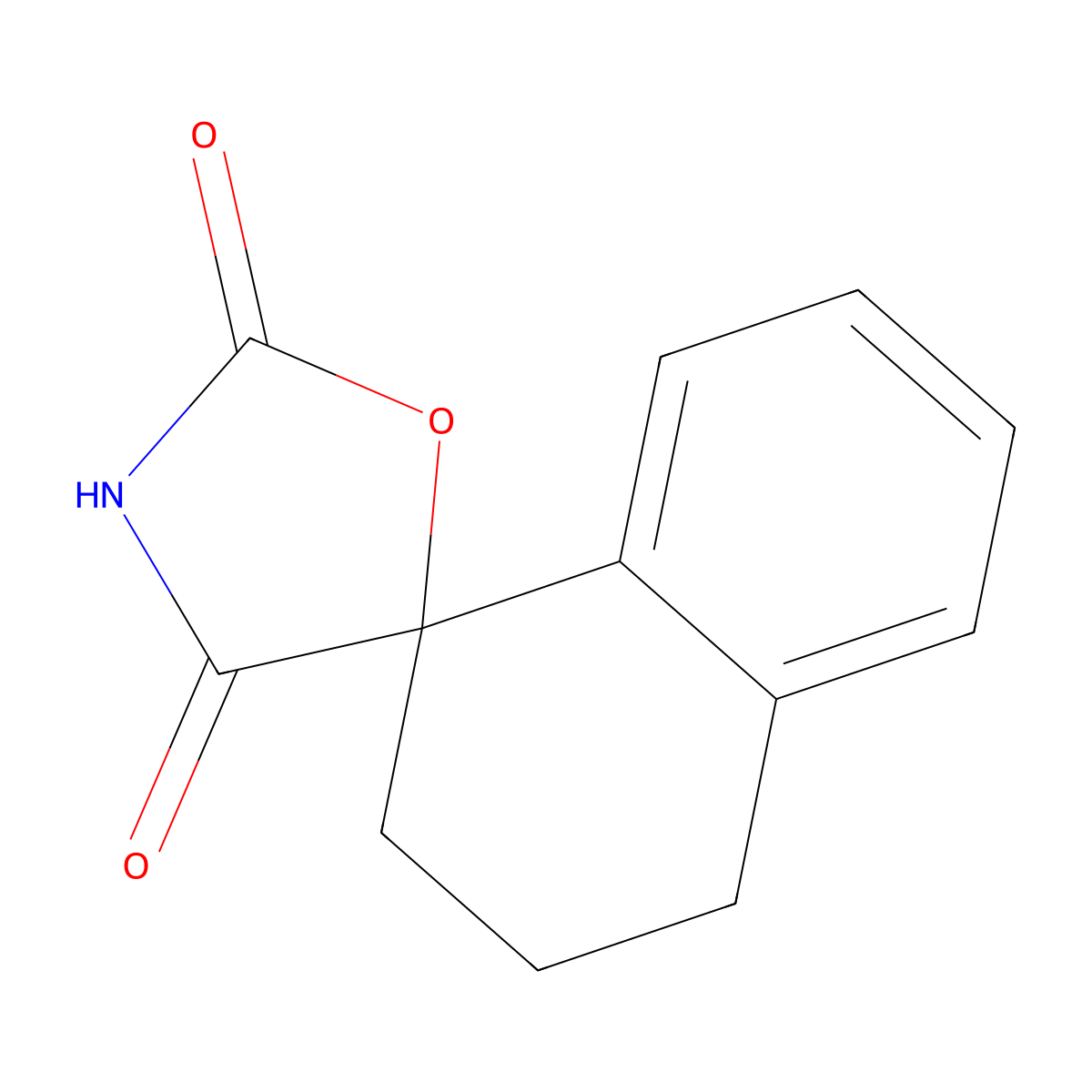 3,4-dihydro-2H-spiro[naphthalene-1,2'-[1,4]oxazolidine]-3',5'-dione molecular structure, CAS 76311-49-4