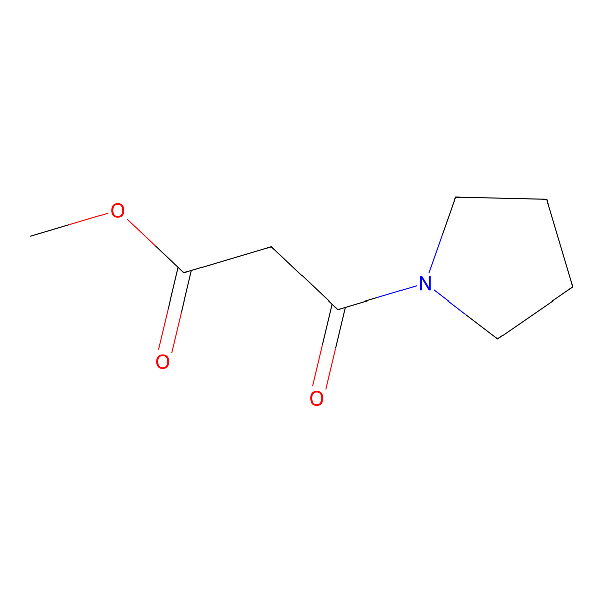 Methyl 3-oxo-3-(pyrrolidin-1-yl)propanoate molecular structure, CAS 76311-92-7